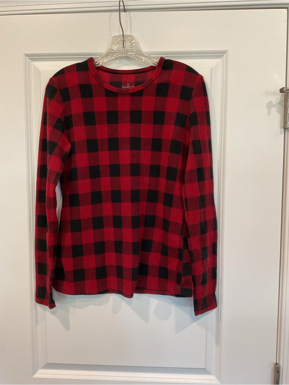 Cuddl Duds Red and Black Buffalo Plaid Fleece Top and Bottom